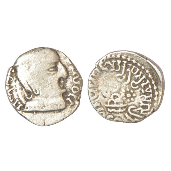 Ancient India : Western Kshatrapas, Karddamaka dynasty, silver drachm, 2.16g.