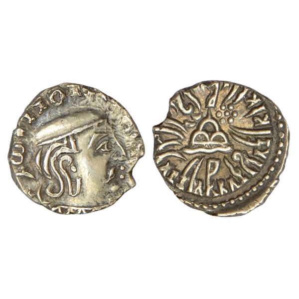 Ancient India : Western Kshatrapas, Karddamaka dynasty, silver drachm, 2.08g.