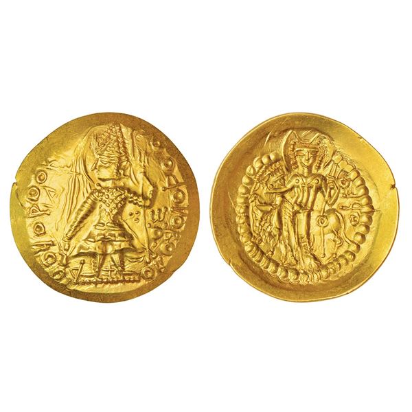Ancient India : Kushano-Sasanian, gold dinar of temp. Ardashir & Peroz I, 7.95g