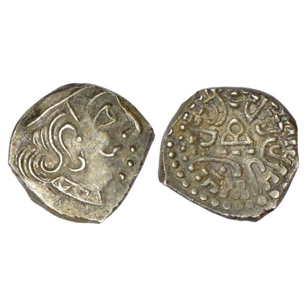 Ancient India : Traikutakas - silver drachm of Vyaghrasena (c.300-350 AD), 2.18g