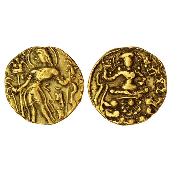 Ancient India : Gupta Empire - gold heavy dinar of Skanda Gupta, 'Archer' type, 9.06g
