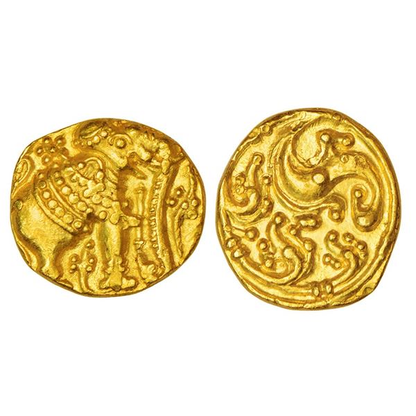 Medieval India : Western Gangas (10th-11th century AD), gold gajapati pagoda, 3.74g