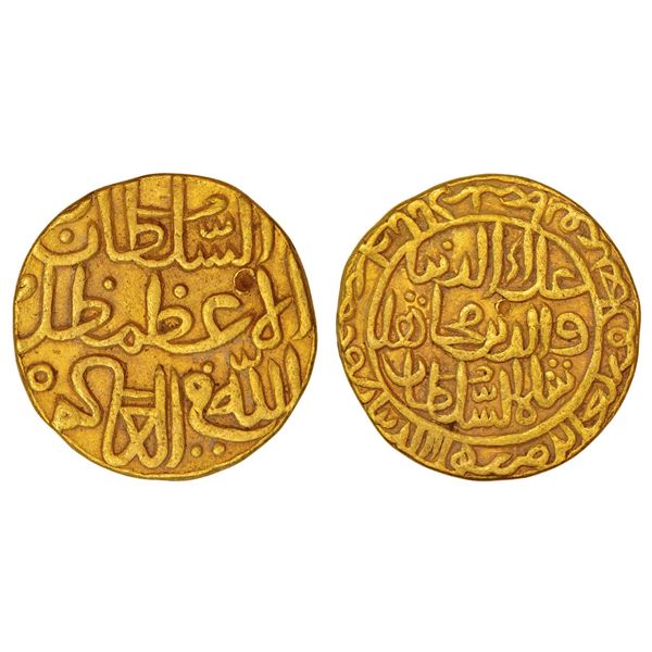 Sultans of Bahmani : Bahmani Sultans of Gulbarga, gold dinar of Ala al-Din Mujahid Shah, 12.75g