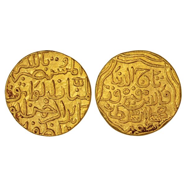 Sultans of Bahmani : Bahmani Sultans of Gulbarga, gold tanka of Taj al-Din Firuz Shah, 11.02g