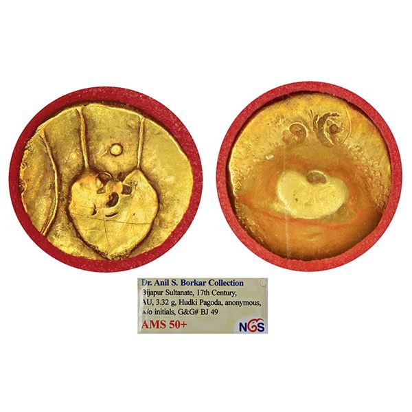Sultans of Bijapur : Adil Shahs of Bijapur, gold hudki pagoda, G&G BJ49, 3.32g