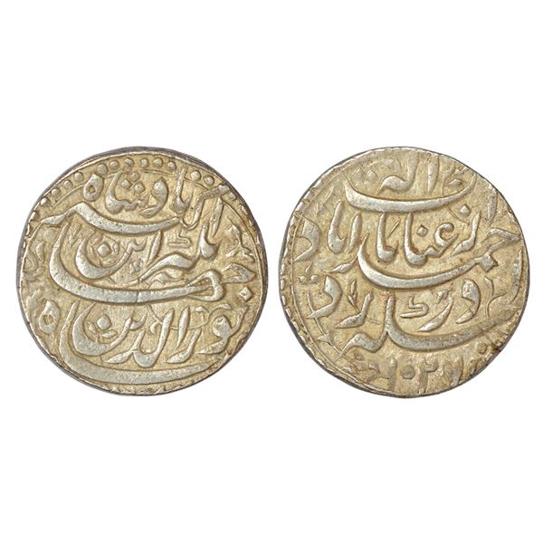 Mughals : Jahangir (1605-1627 AD), silver rupee, Ahmadabad mint, 'Enayate Elah'