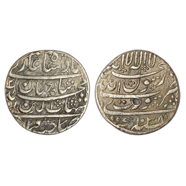 Mughals : Shah Jahan (1628-1658 AD), silver rupee, Surat mint, AH 1038/RY 2