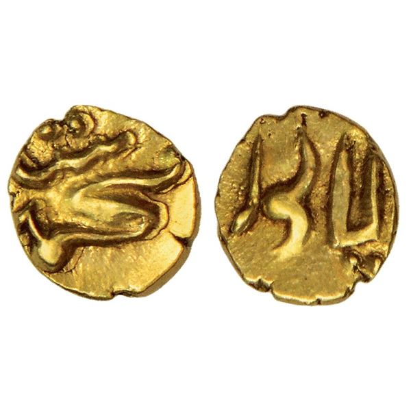 Mughals : Muhammad Shah (1719-1748 AD), gold fanam, Balapur mint