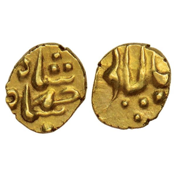 Mughals : Ahmad Shah Bahadur (1748-1754 AD), gold fanam, Balapur mint, 0.38g.