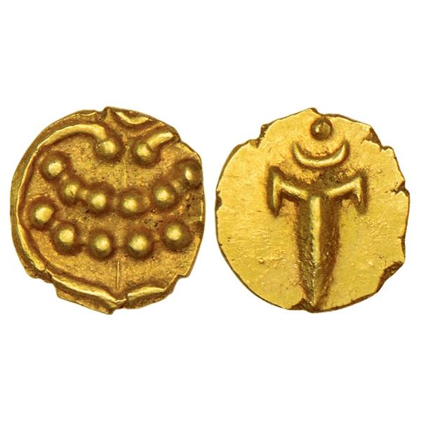 Independent Kingdoms : Maratha of Tanjore, Venkoji (1674-1686 AD), gold fanam