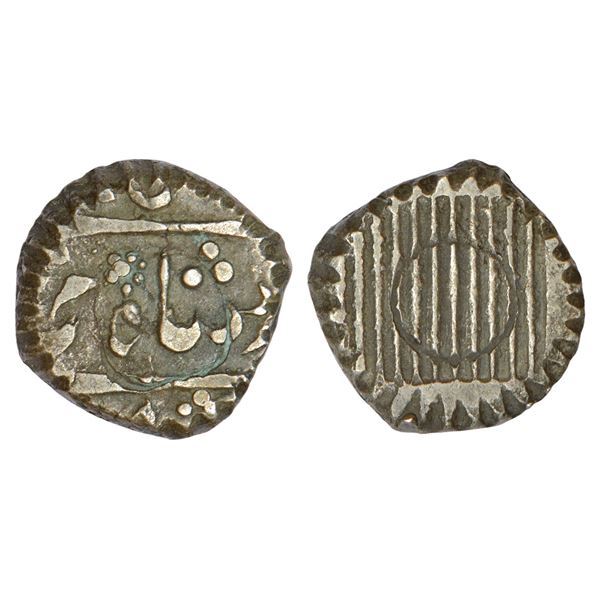 Princely States : Jafarabad, billon kori, with normal Farsi legend on obverse and line pattern
