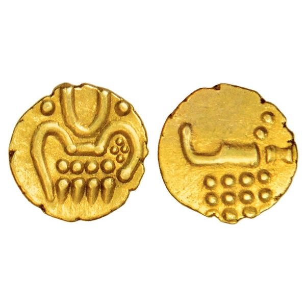 Indo-Dutch, Cochin mint, gold fanam, ND (1663-1724 AD), one of the earliest issues