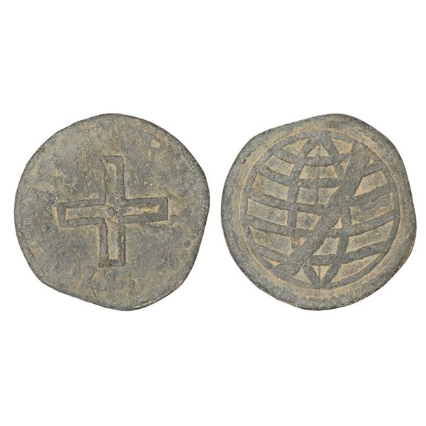 Portuguese-India, D. Joao III (1521-1557 AD), Lisboa, tin dinheiro (denier), 2.32g