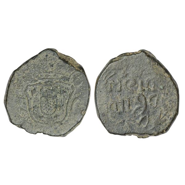 Portuguese-India, D. Jose I (1750-1777 AD), Goa, copper ½ tanga (30 reis), ND, KM 122