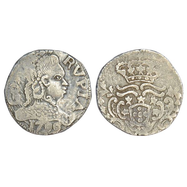 Portuguese-India, 'D. Maria I (1777-1799 AD), Goa, silver rupia, AD 1799, KM 205, 10.82g.