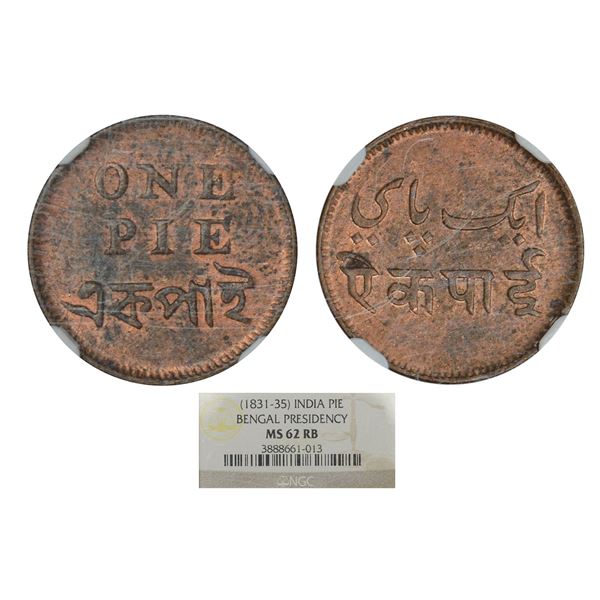 Bengal Presidency, Calcutta mint, copper pie, ND (1831-35 AD), Stevens EIC 9.31