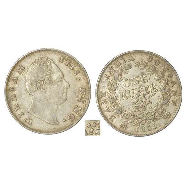 British India : William IV, silver rupee, 1835, Calcutta mint, 11.58g.