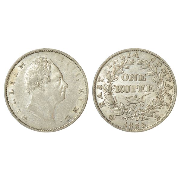 British India : William IV, silver rupee, 1835, Calcutta mint, 11.65g.