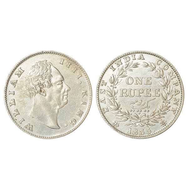 British India : William IV, silver rupee, 1835, Calcutta mint, 11.62g.