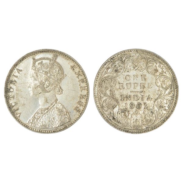British India : Victoria Empress, silver rupee, 1901, Bombay mint, 11.66g.
