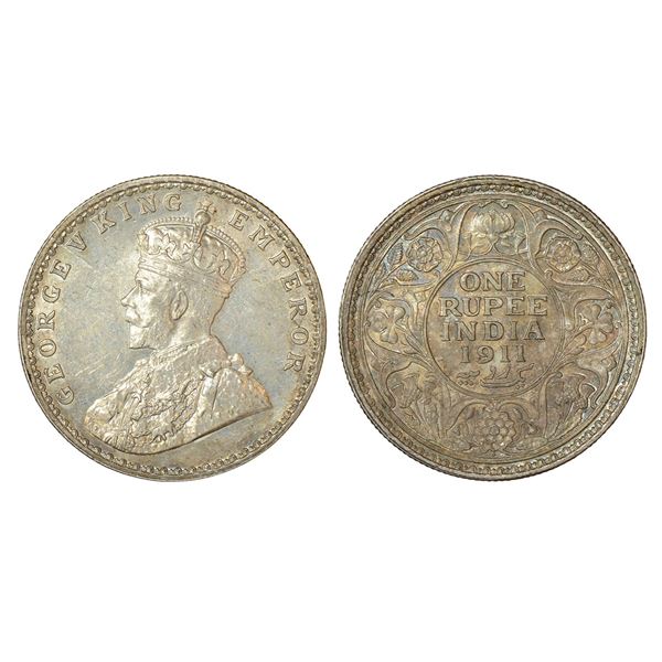British India : George V, silver rupee, 1911, Bombay mint, dot, Pig type, 11.65g.