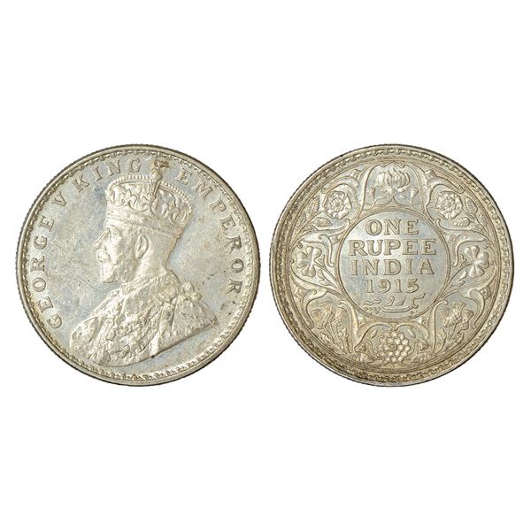 British India : George V, silver rupee, 1915, Bombay mint, dot, 11.60g.
