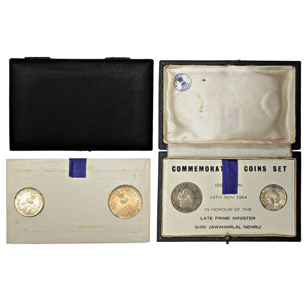 Republic of India : 1964, Jawaharlal Nehru, UNC set of 2 coins