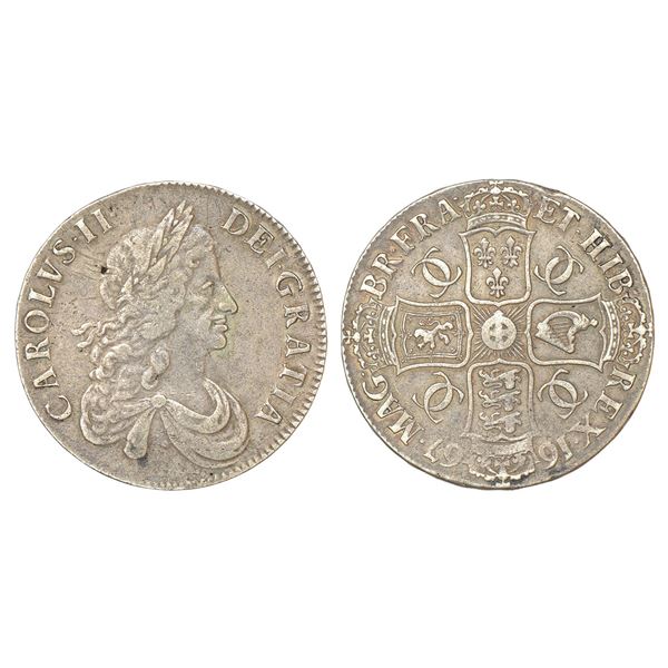Foreign Coins : Great Britain, Charles II, silver crown, 1667, KM 422.3, 29.56g.