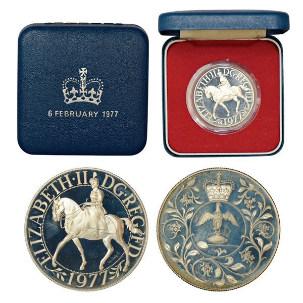 Foreign Coins : Great Britain, Elizabeth II, Proof, silver 25 new pence, 1977, 28.28g.