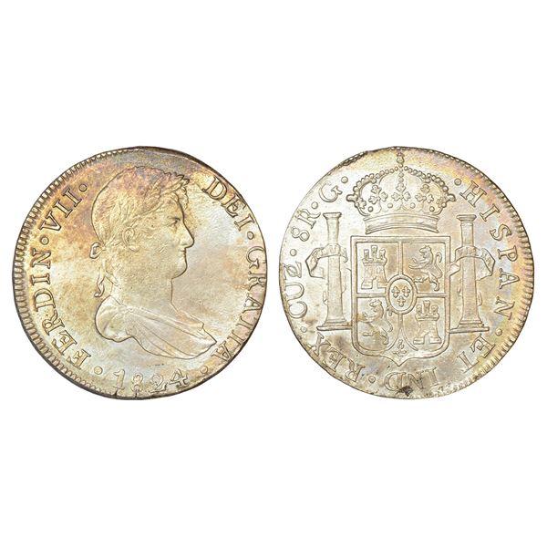 Foreign Coins : Peru, Ferdinand VII, silver 8 reales, 1824, 27.30g