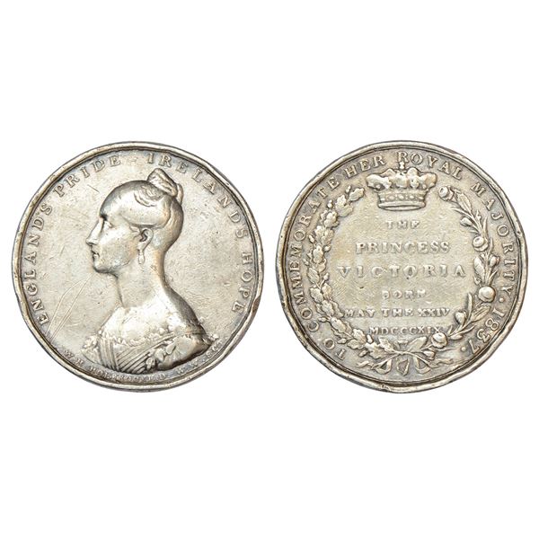 Medals, Badges, Decorations : Victoria, Princess Attains Majority Medal, silver, 1837, 12.64g