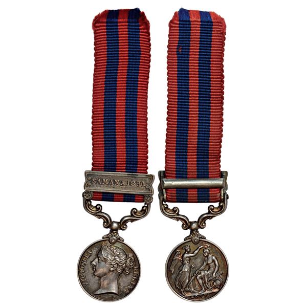Medals, Badges, Decorations : British India, Victoria, India General Service, miniature silver medal