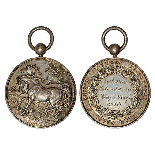 Medals, Badges, Decorations : British India, United Provinces Horse Show, silver medal, 98.25g
