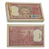 Image 1 : Paper Money : 2 rupees, full packet of 100 notes, Tiger series, ND (1980)