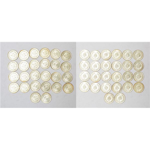 Large Lots : A group of 26 Travancore State silver fanam