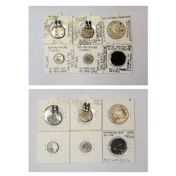 Large Lots :  A group of 6 silver and copper coins