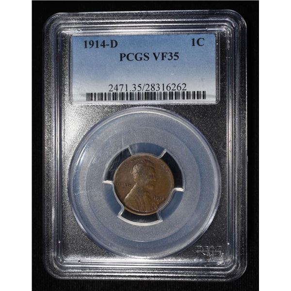 1914-D LINCOLN CENT PCGS VF-35