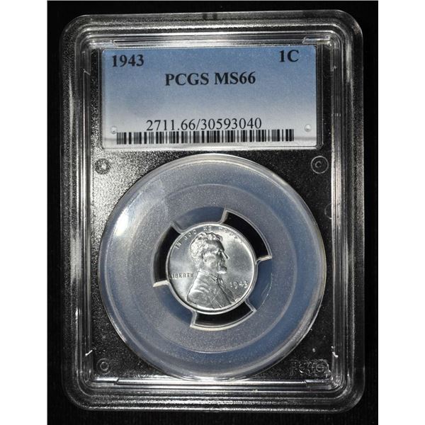 1943 LINCOLN STEEL CENT PCGS MS-66