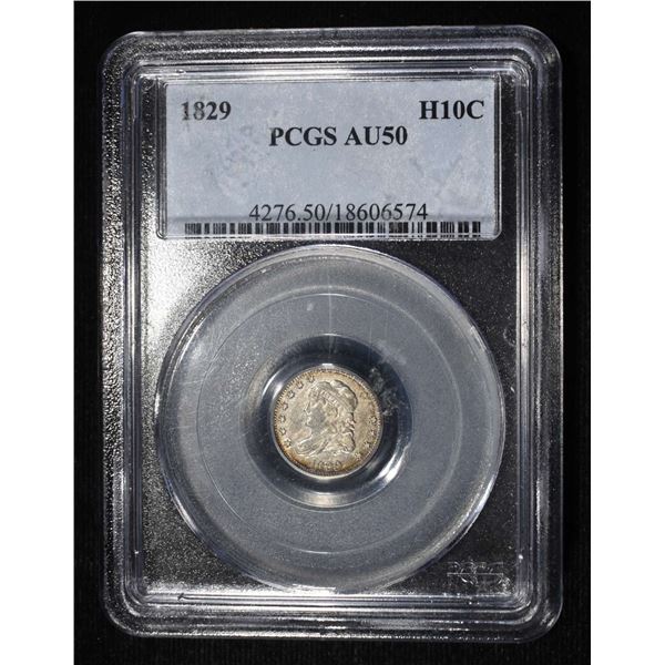 1829 BUST HALF DIME PCGS AU-50