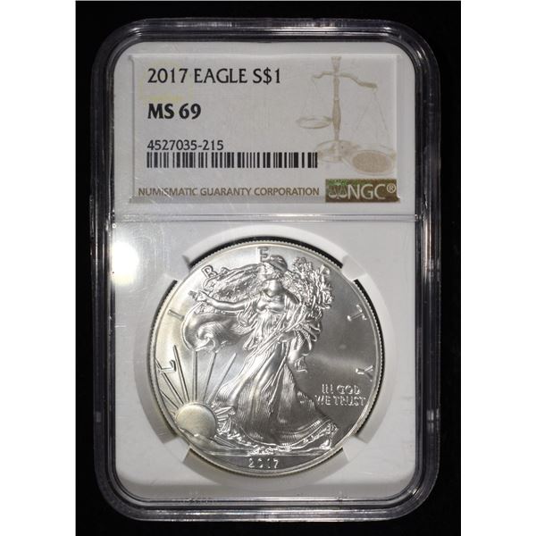 2017 AMERICAN SILVER EAGLE NGC MS69