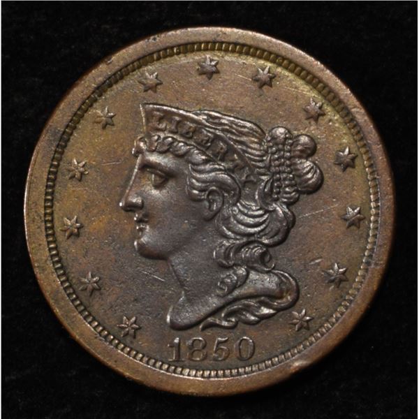 1850 HALF CENT CH AU