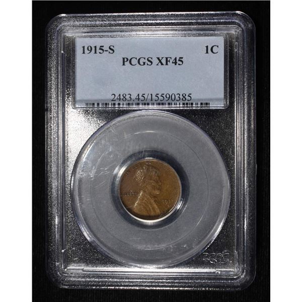 1915-S LINCOLN CENT PCGS XF-45