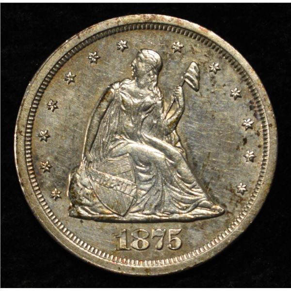 1875-S 20C PIECE AU/BU