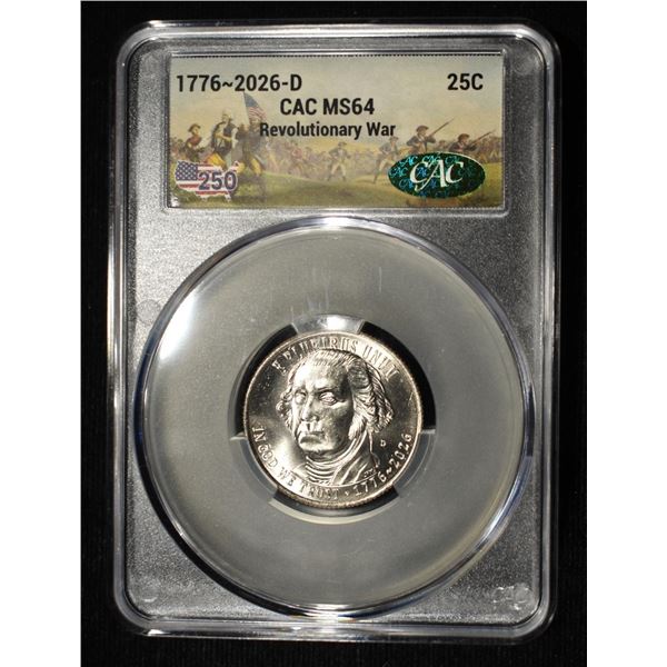 1776-2026-D REVOLUTIONARY WAR QUARTER CAC MS-64