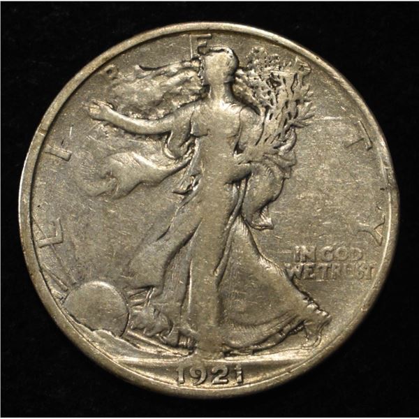 1921-S WALKING LIBERTY HALF DOLLAR VF