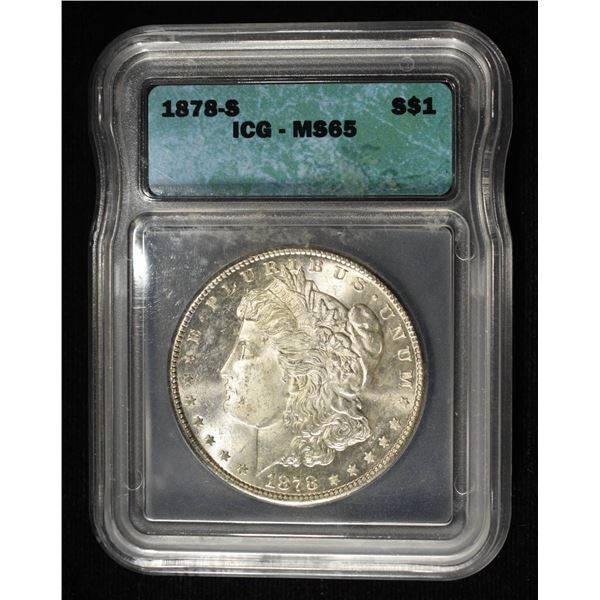 1878-S MORGAN DOLLAR ICG MS-65