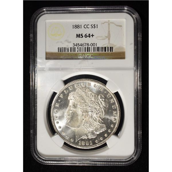 1881-CC MORGAN DOLLAR NGC MS-64+