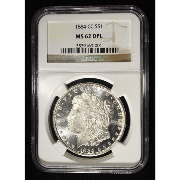 1884-CC MORGAN DOLLAR NGC MS-62 DPL