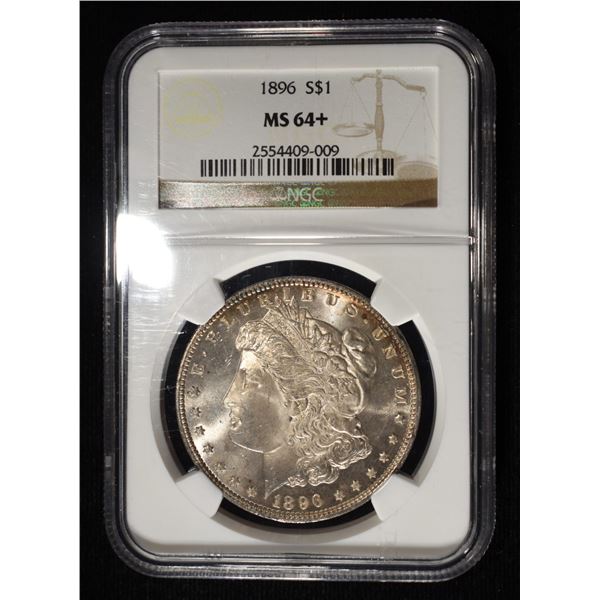 1896 MORGAN DOLLAR NGC MS-64+