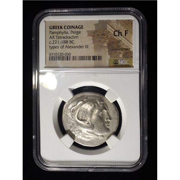 c.221-188 BC PAMPHYLIA, PERGE NGC CH F COUNTERMARK